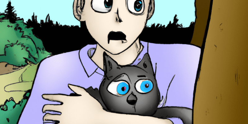 An image prompt for this story could be a picture of Alexander holding Luna the kitten in his arms, with a worried expression on his face as he looks out into the forest. In the background, there could be a shadowy figure lurking in the trees, hinting at the presence of Maxwell.