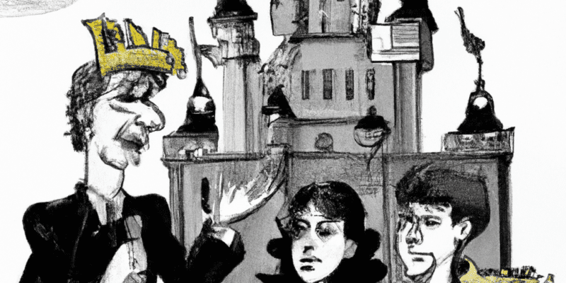 An image prompt for this story could be a picture of the three friends standing in front of Zoltar's castle, with Lily holding the golden feather, Jack holding the silver leaf, and Emily holding the diamond tear. The castle could be depicted as dark and ominous, with a stormy sky in the background, while the friends could be shown as determined and brave, ready to face whatever challenges lay ahead. The fairies and the queen could also be included in the image, perhaps in the background